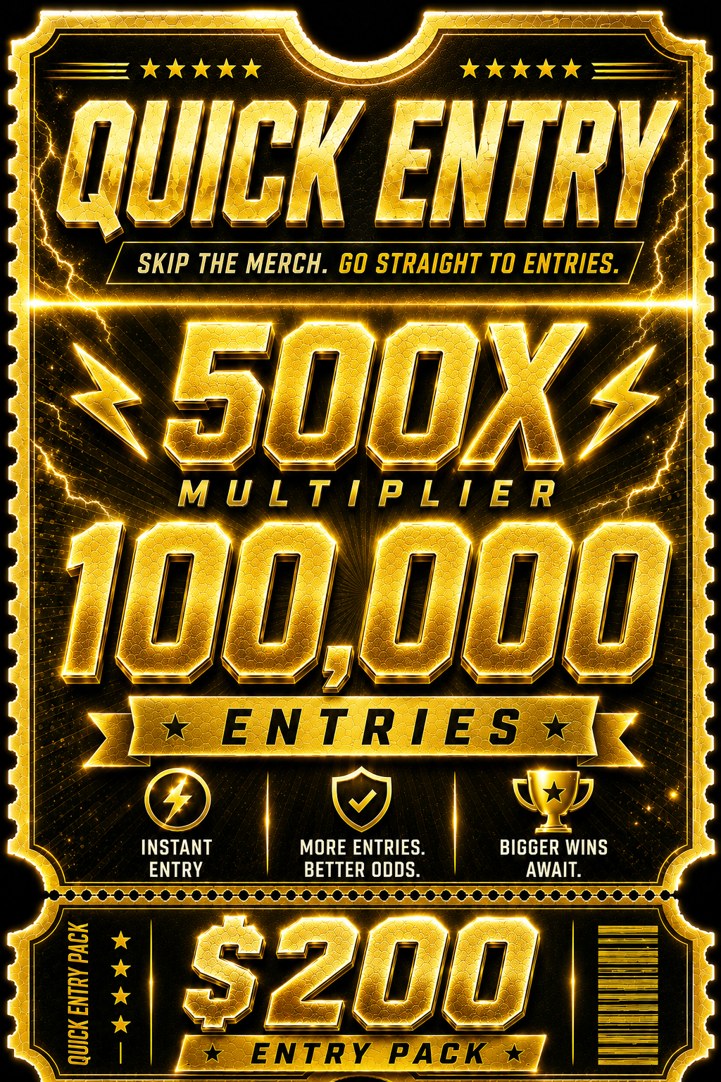 QUICK ENTRY PACK- 100,000 ENTRIES (ELITE TIER)
