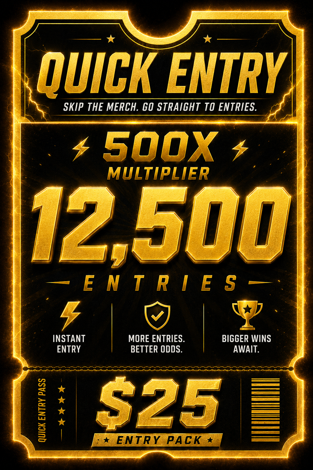 Quick Entry Pack - 12,500 Entries